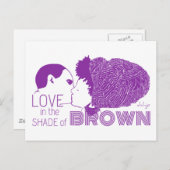BROWN LOVE in PAARS Briefkaart (Voorkant / Achterkant)