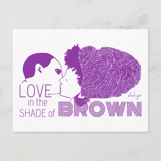 BROWN LOVE in PAARS Briefkaart (Voorkant)