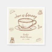 Brown Love is Brewing Coffee Vrijgezellenfeest Servet (Voorkant)