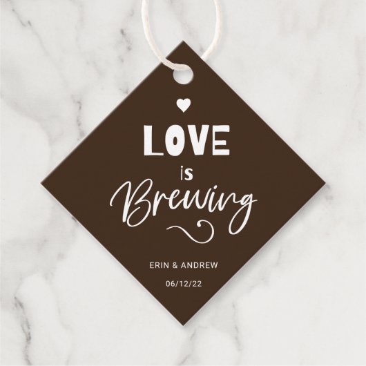 Brown Love is Brewing Wedding Bedankjes Labels (Voorkant)