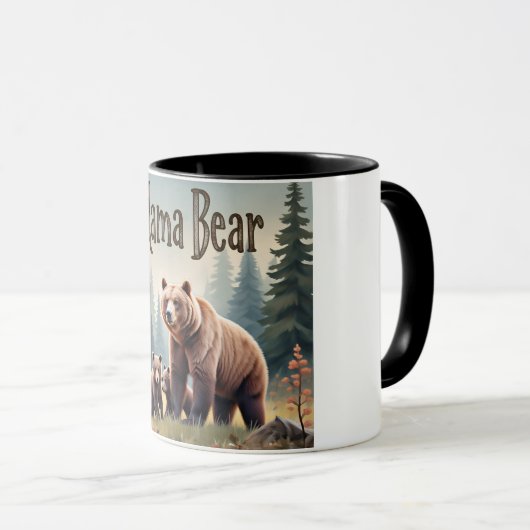 Brown Mama Beer Cubs Forest Moederdag Mok (Voorkant rechts)