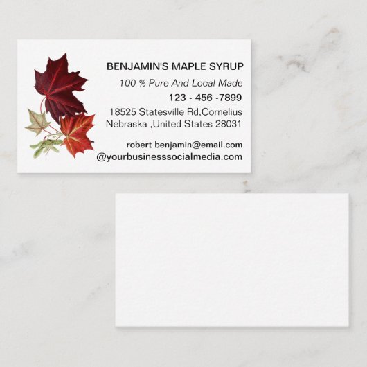 Brown Maple Leaf Visitekaartje (Voorkant / Achterkant)