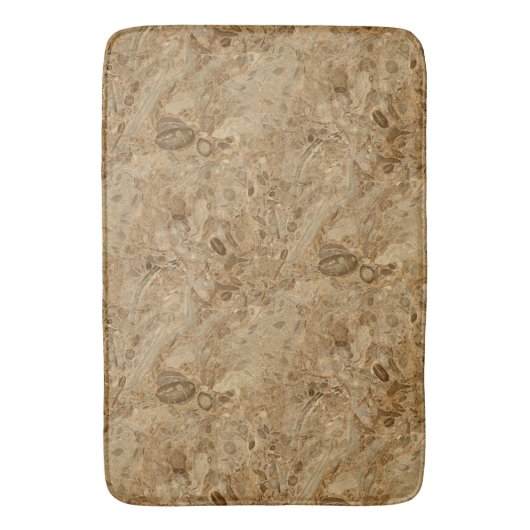 Brown Marble Fossil Kijk Badmat (Voorkant Verticaal)