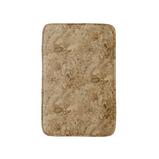 Brown Marble Fossil Kijk Badmat (Voorkant Verticaal)