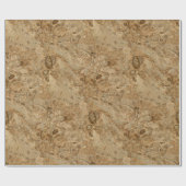 Brown Marble Fossil Kijk Cadeaupapier (Vlak)