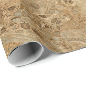 Brown Marble Fossil Kijk Cadeaupapier (Rol Hoek)