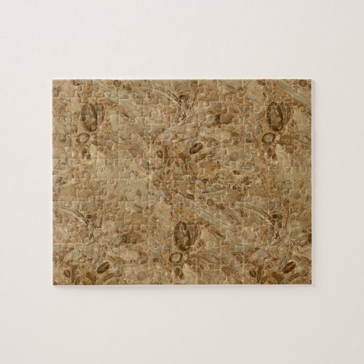 Brown Marble Fossil Kijk Legpuzzel (Horizontaal)