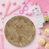 Brown Marble Fossil Kijk Papieren Bordje (Feest)