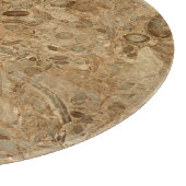 Brown Marble Fossil Kijk Snijplank (Hoek)