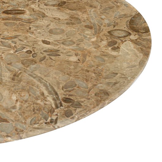 Brown Marble Fossil Kijk Snijplank (Hoek)