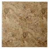 Brown Marble Fossil Kijk Tegeltje (Voorkant)