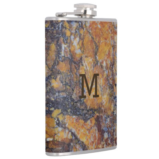 Brown Marble Stone Print Heupfles (Rechts)