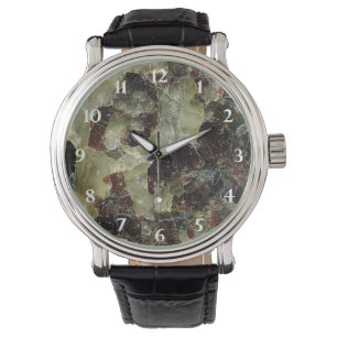 Brown Marbling Quartz Horloge