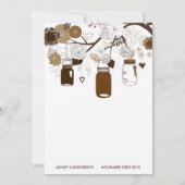 Brown Mason Jars Herfst Birthday Party Invitation Kaart (Achterkant)