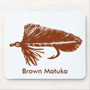 "Brown Matuka" Klassieke forel Fly Mousepad Muismat