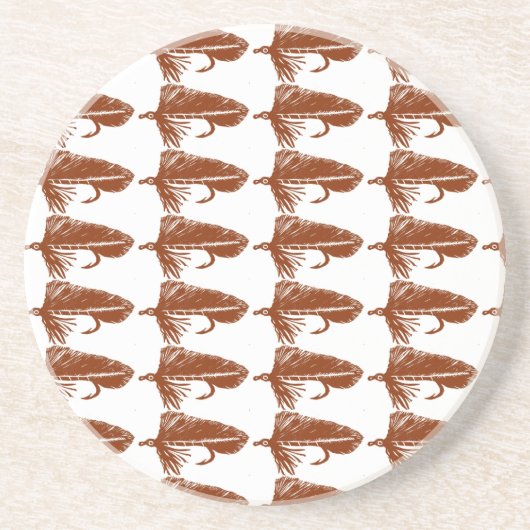 "Brown Matuka" Streamer Fly Pattern Onderzetter. Zandsteen Onderzetter (Voorkant)