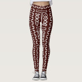 Brown Maxi Mudcloth Print Leggings (Voorkant)