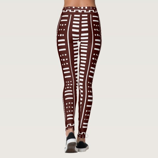 Brown Maxi Mudcloth Print Leggings (Achterkant)
