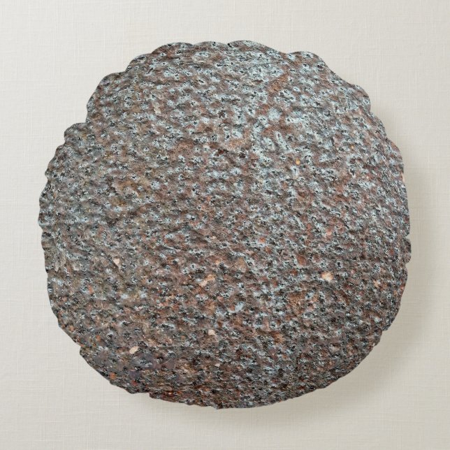 Brown Metal Corrosion Pattern Rond Kussen (Voorkant)