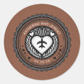 Brown Mexico Passport Ronde Sticker (Voorkant)