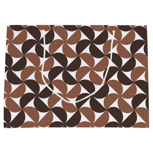 Brown Mid Century Modern Pattern Groot Cadeauzakje (Voorkant)