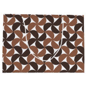 Brown Mid Century Modern Pattern Groot Cadeauzakje (Achterkant)