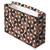 Brown Mid Century Modern Pattern Groot Cadeauzakje (Achterkant Gekanteld)