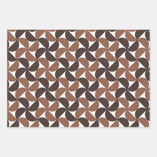 Brown Mid Century Modern Pattern Inpakpapier Vel (Voorkant 3)