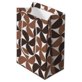 Brown Mid Century Modern Pattern Medium Cadeauzakje (Voorkant Gekanteld)