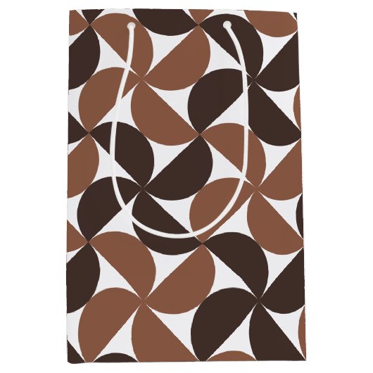 Brown Mid Century Modern Pattern Medium Cadeauzakje (Voorkant)