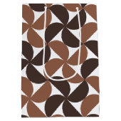 Brown Mid Century Modern Pattern Medium Cadeauzakje (Achterkant)