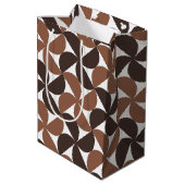 Brown Mid Century Modern Pattern Medium Cadeauzakje (Achterkant Gekanteld)