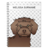 Brown Mini Goldendole Cartoon Dog & Text Notitieboek (Voorkant)