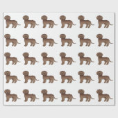 Brown Mini Goldendole Cute Cartoon Dog Pattern Cadeaupapier (Vlak)