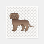 Brown Mini Goldendole Cute Cartoon Dog & Paws Servet (Voorkant)
