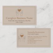 Brown Minimal Caregiver Visitekaartje (Voorkant / Achterkant)