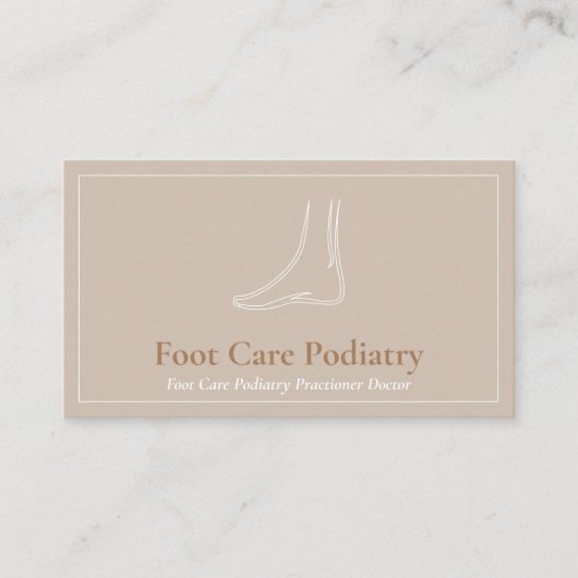 Brown Minimal Foot Massage Care Addiatry Doctor Visitekaartje (Voorkant)