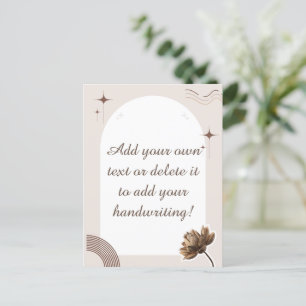 Brown minimalist Boho merkt  Briefkaart op