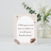 Brown minimalist Boho merkt  Briefkaart op (Staand voorkant)