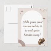 Brown minimalist Boho merkt  Briefkaart op (Voorkant / Achterkant)