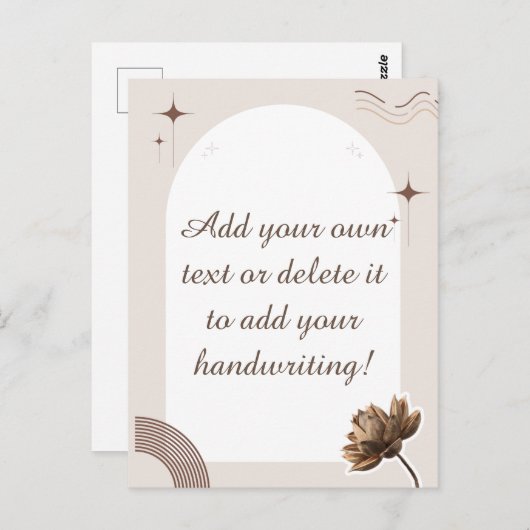 Brown minimalist Boho merkt  Briefkaart op (Voorkant / Achterkant)