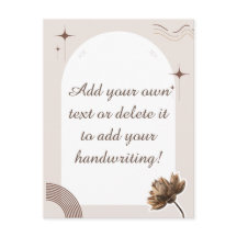 Brown minimalist Boho merkt Briefkaart op