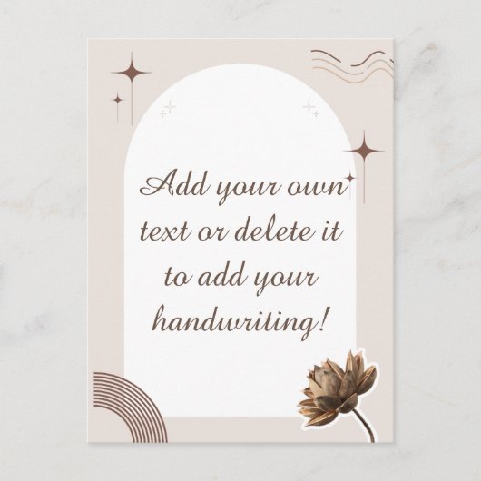 Brown minimalist Boho merkt  Briefkaart op (Voorkant)