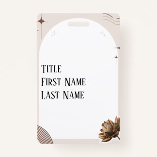 Brown minimalist Boho merkt op Badge