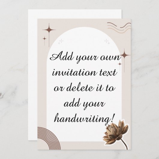 Brown minimalist Boho merkt  op Kaart (Voorkant / Achterkant)