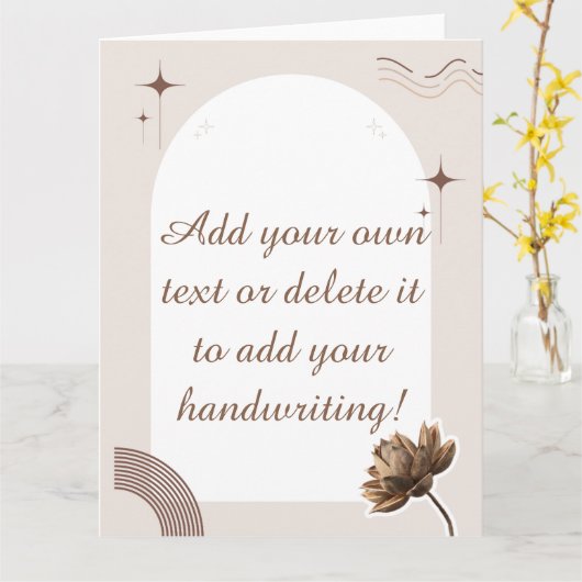 Brown minimalist Boho merkt  op Kaart (Gele Bloem)