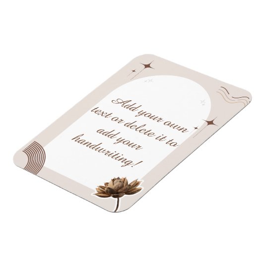 Brown minimalist Boho merkt op Magneet (Linkerzijde)