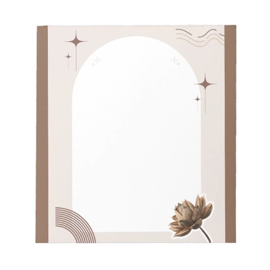 Brown minimalist Boho merkt op Notitieblok (Voorkant)