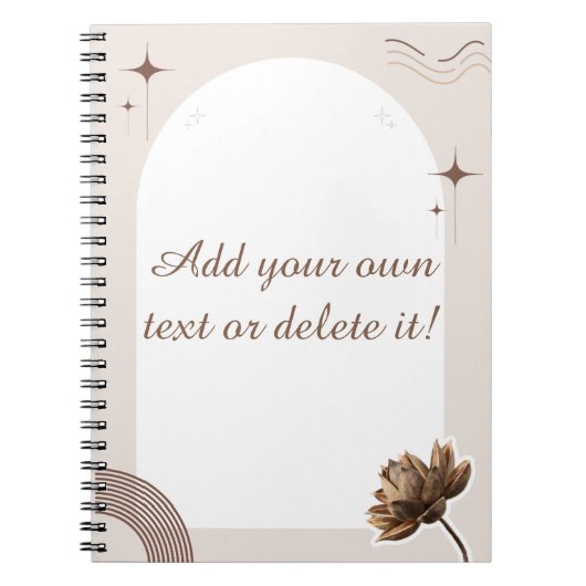 Brown minimalist Boho merkt op Notitieboek (Voorkant)