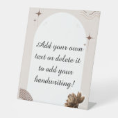 Brown minimalist Boho merkt op Reclamebord Met Voetstuk (Voorkant)